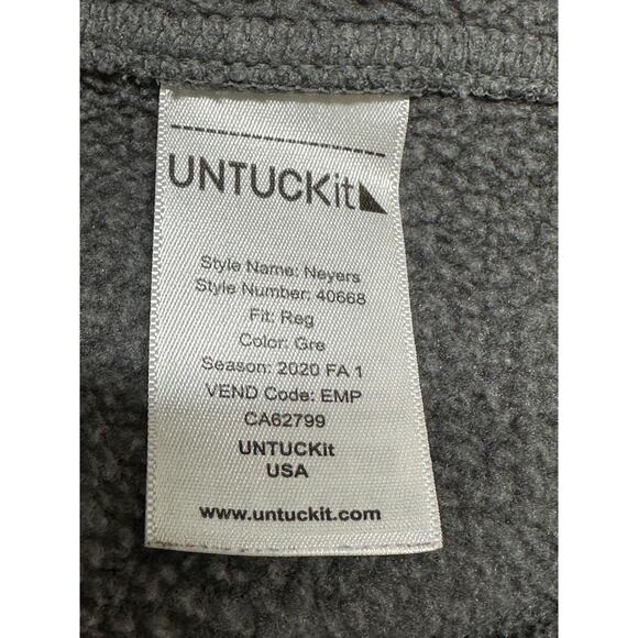 UNTUCKit‎ Sweater Mens Medium Gray Green Neyers 1/4 Zip Fleece Pullover Outdoors - Picture 4 of 7